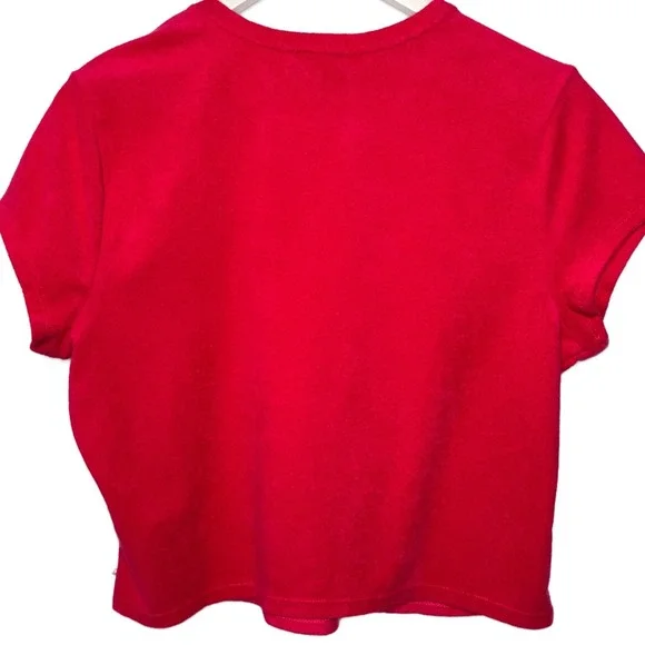 Juicy by Juicy Couture NWT Watermelon Pink Terrycloth Short Sleeve Tee Size L - Picture 4 of 8